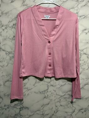 NEW Splendid Pink Knit V-Neck Cardigan S